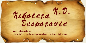 Nikoleta Despotović vizit kartica